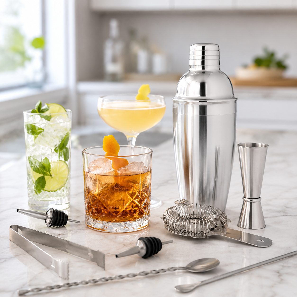 Cocktailset i Rostfritt Stål